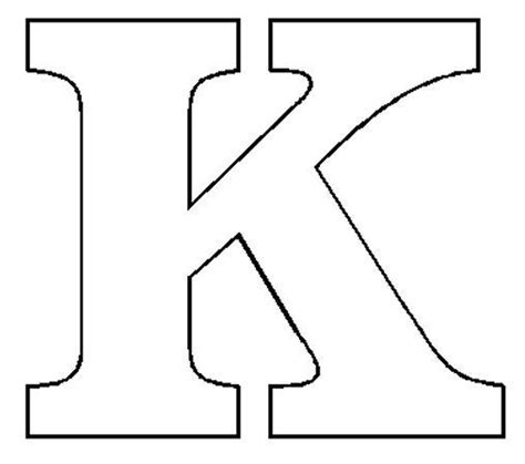 Block Letter K Template Block Lettering Lettering Letter Stencils