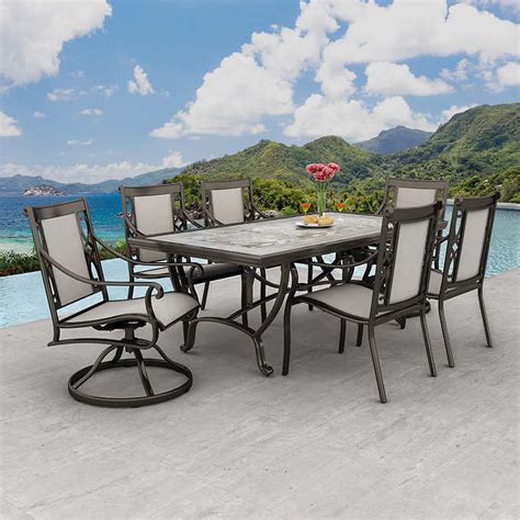 Costco Outdoor Furniture Patio Dining Table Steel Charcoal Abevegedeika