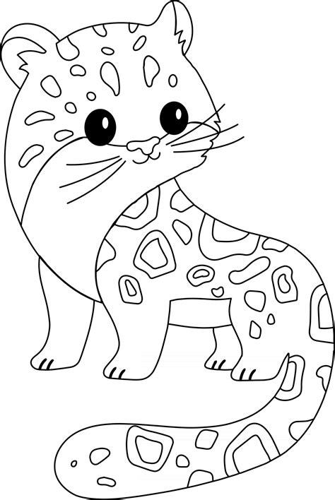 Snow Leopard Kids Coloring Page Great For Beginner Coloring Book
