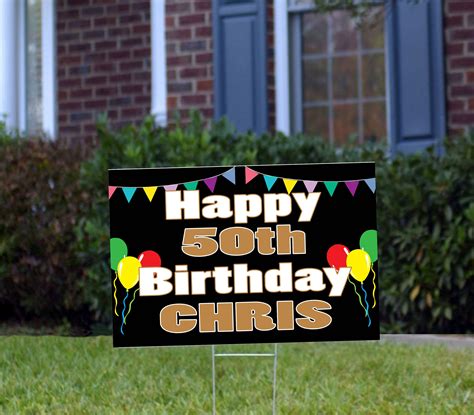 Happy Birthday Yard Sign For Any Age Prints On White Coroplast