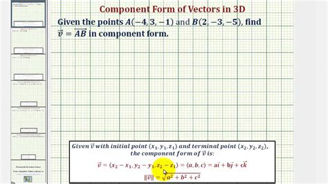 How To Find Component Form Of A Vector Given Initial And Terminal Points