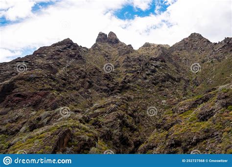 Anaga Panoramic View On El Dedo Del Roque Pai Crag In The Anaga