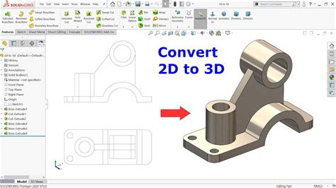 convert 2d drawing into 3d model in solidworks youtube