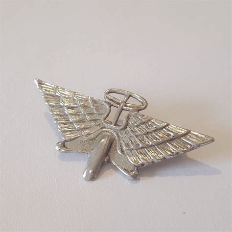 Vintage Military Silver Plated Air Force Badge Hat Pin Etsy Uk