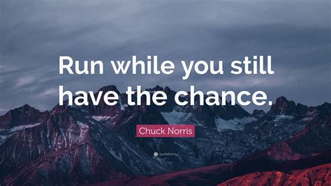 Chuck Norris Quote Run While You Still Have The Chance