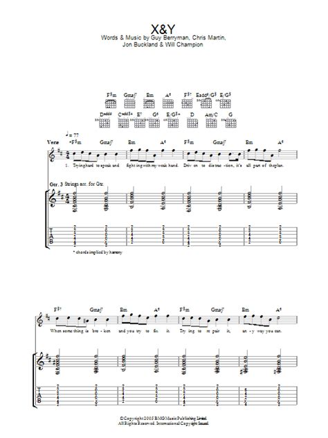 Xandy By Coldplay Guitar Tab Guitar Instructor