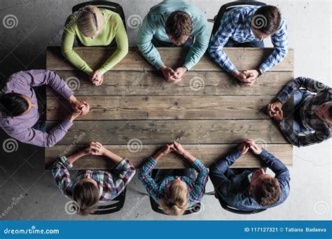 People Sitting Around Table Stock Image Image Of Casual Hand 117127321
