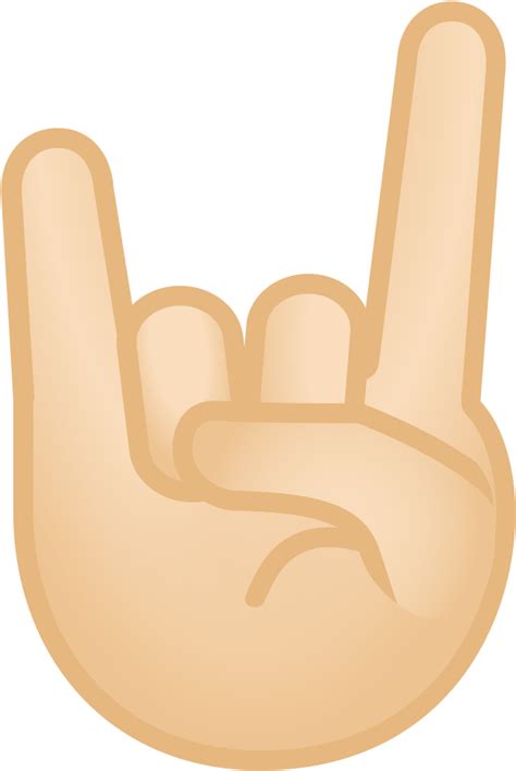 Sign Of The Horns Light Skin Tone Icon Rock Hand Emoji Transparent