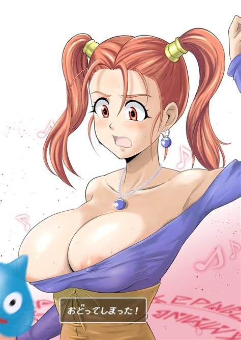 Rule 34 Bare Shoulders Blush Breasts Clothing Dashigara 100 Dragon Quest Dragon Quest Viii