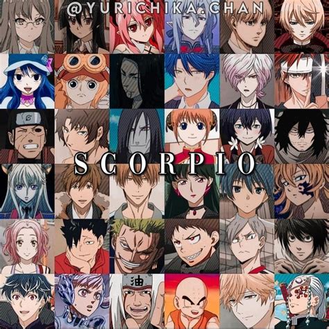 Scorpio Anime Characters Anime Zodiac Anime Crossover Zodiac Signs