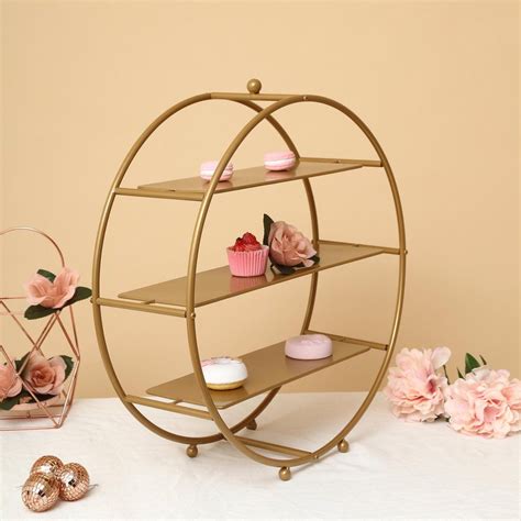 21 Matte Gold Metal 3 Tier Cupcake Stand Round Dessert Holder Appetizer