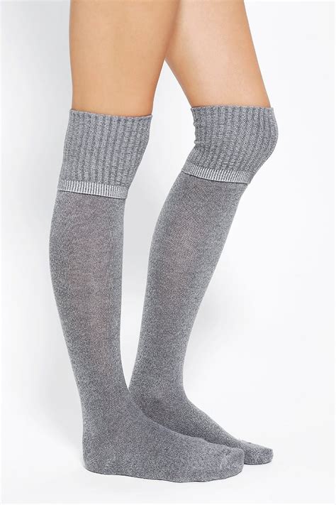 Ribbed Cuff Over The Knee Sock Urban Outfitters