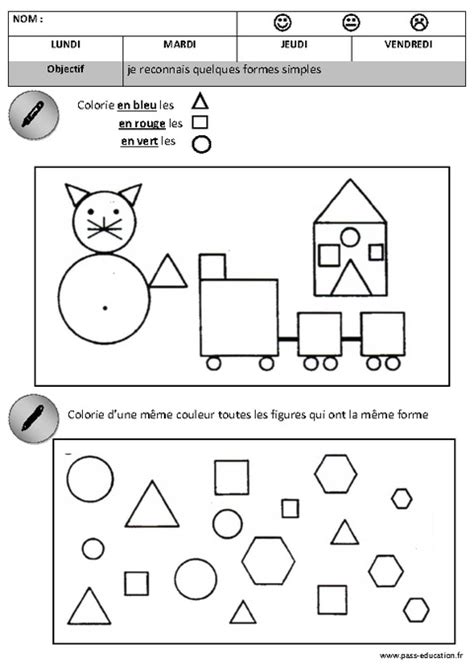 Formes Maternelle Moyenne Section Grande Section Cycle 1