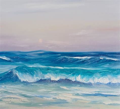 Sunset Painting Ocean Wave Art Original Seascape Oil Painting Etsy