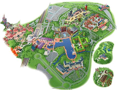 Plans Des Parcs Disney à Disneyland Paris Avec La Carte Dinformation