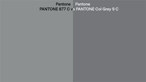 Pantone 877 C Vs Pantone Col Grey 9 C Side By Side Comparison