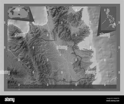Agusan Del Sur Province Of Philippines Grayscale Elevation Map With