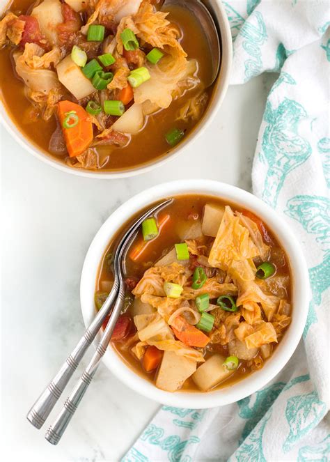 Hearty, one pot, a family favorite, perfect for the cold weather. Easy Veggie Cabbage Soup - NOURISHED.