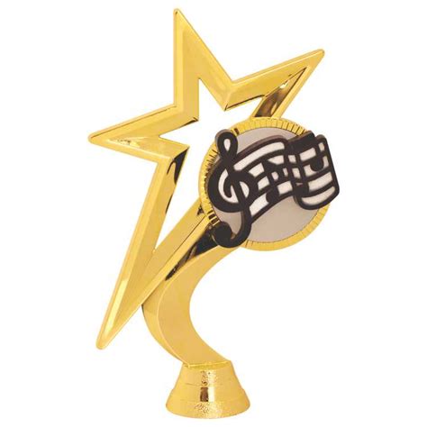Gold Star Music Note Trophy Figure