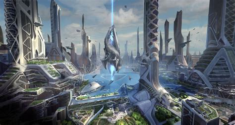 Ue4 Sci Fi Cityb Fantasy Landscape Futuristic City Sci Fi Landscape