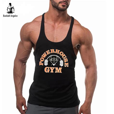 Golds Gyms Tank Top Men Bodybuilding Fitness Men Powerhouse Sleeveless