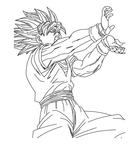 Goku Fase 4 Blue Para Colorear Páginas Para Colorear