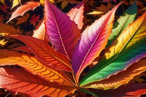 Premium Ai Image Colorful Leaves Of A Plant
