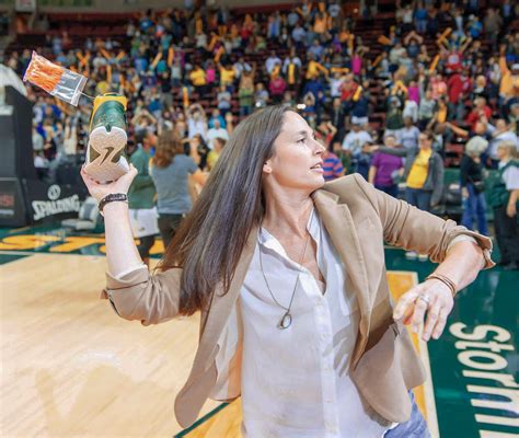 Sue Bird 10 Seattle Storm Throws Out Complimentary Sneakers To The