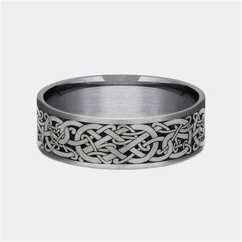 Men's Wedding Band | The Bergen | Tantalum Grey with Black Titanium