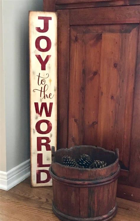 Joy To The World Vertical Porch Sign Etsy Christmas Signs Wood