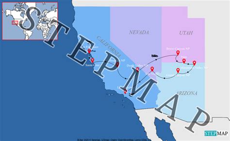 Stepmap Usa West Coast 2021 Landkarte Für Usa