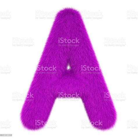 Colored Fluffy Hairy Letter A 3d Rendering Isolated On White Background