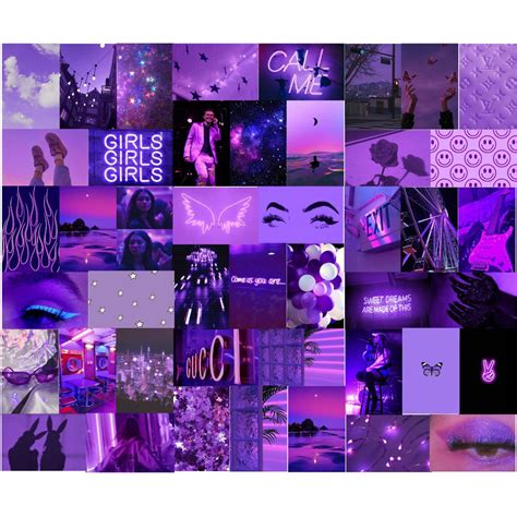 Neon Purple Aesthetic Photo Wall Collage Kit Etsy My XXX Hot Girl