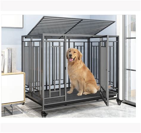 Dog Kennels Cages Heavy Duty Square Tube Metal Large Dog Cages Enclosed