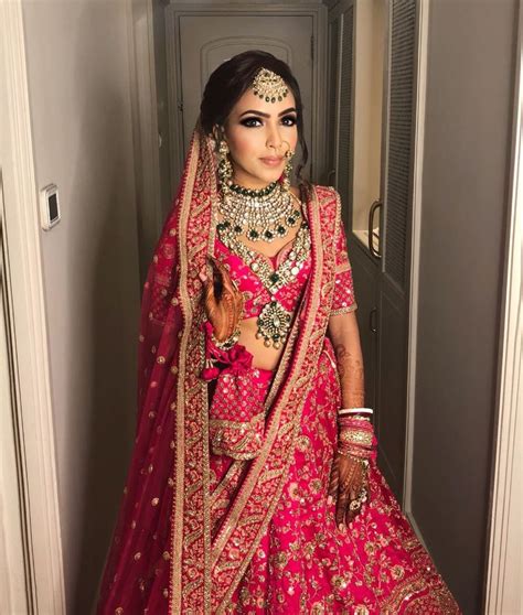 Photo Of Stunning Bridal Portrait Of An Indian Bride Wearing Hot Pink