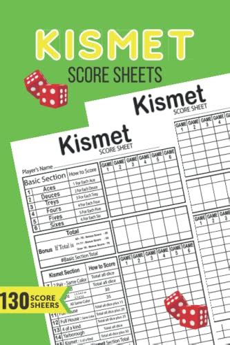 Kismet Score Sheets 130 Score Pads For Scorekeeping Kismet Score