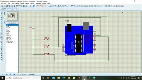 How To Make A Simulation Of Push Button With Arduino In Proteus Youtube