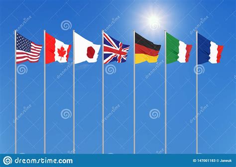 Big g7 in france 2019. Silk Waving G7 Flags Of Countries Of Group Of Seven Canada ...