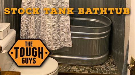 Why choose when you can have both? Steel Stock Tank / Water Trough Bathtub Install - YouTube
