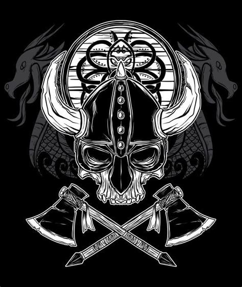 Viking Warrior Skull Viking Skull Viking Skull Art Norse Tattoo