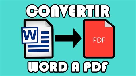 Como Convertir Un Documento De Word A Pdf Youtube