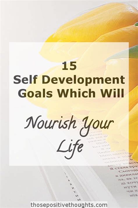 Self Development Goals To Nourish Your Life Self Development