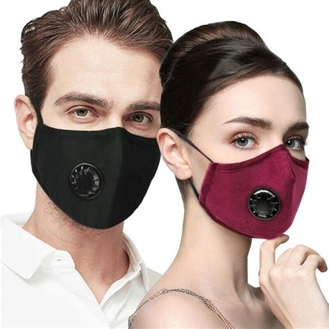 2pc Outdoor Pollen Dust Mask Cashmere Washable Comfortable Anti Fog Mask Mask Breathing Mask