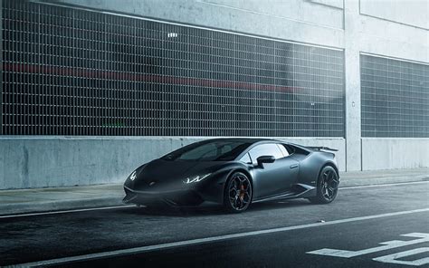 Hd Wallpaper Lamborghini Huracan Vellano Matte Black Car