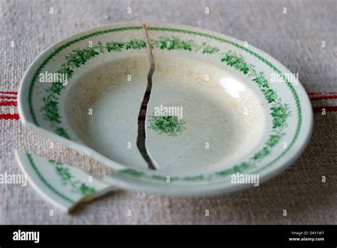 Broken Cracked China Plate Stock Photo Alamy