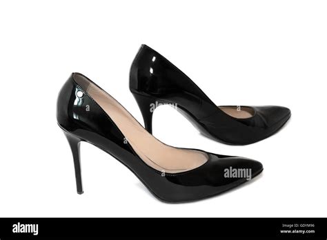 Beautiful Elegant Shoes For Women Black Patent Leather High Heels