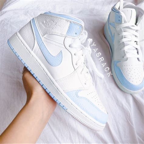 Jordan Shoes Baby Blue Nike Air Jordan 1 Mid Color Bluewhite