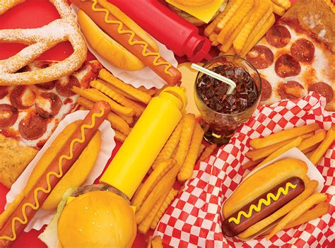 Wooden puzzle allows you to get acquainted with the colorful world of flora and fauna. Fast Food Feast Jigsaw Puzzle | PuzzleWarehouse.com