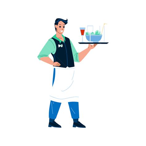Waiter Tray Clipart Png Images Man Waiter Tray With Food And Drink In