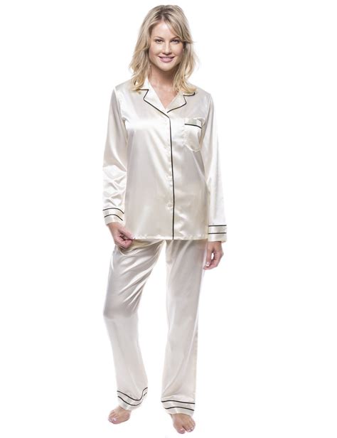 Womens Classic Satin Pajama Set Satin Pajamas Satin Pyjama Set
